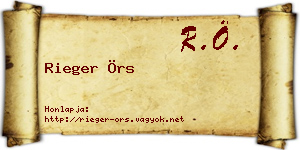 Rieger Örs névjegykártya